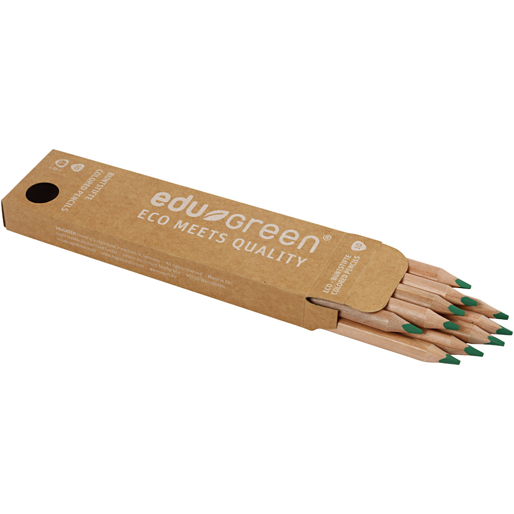 Edugreen Jumbo värvipliiatsid, pliiatsid 5 mm, roheline, 10 tk/ 1 pakk - Image 3