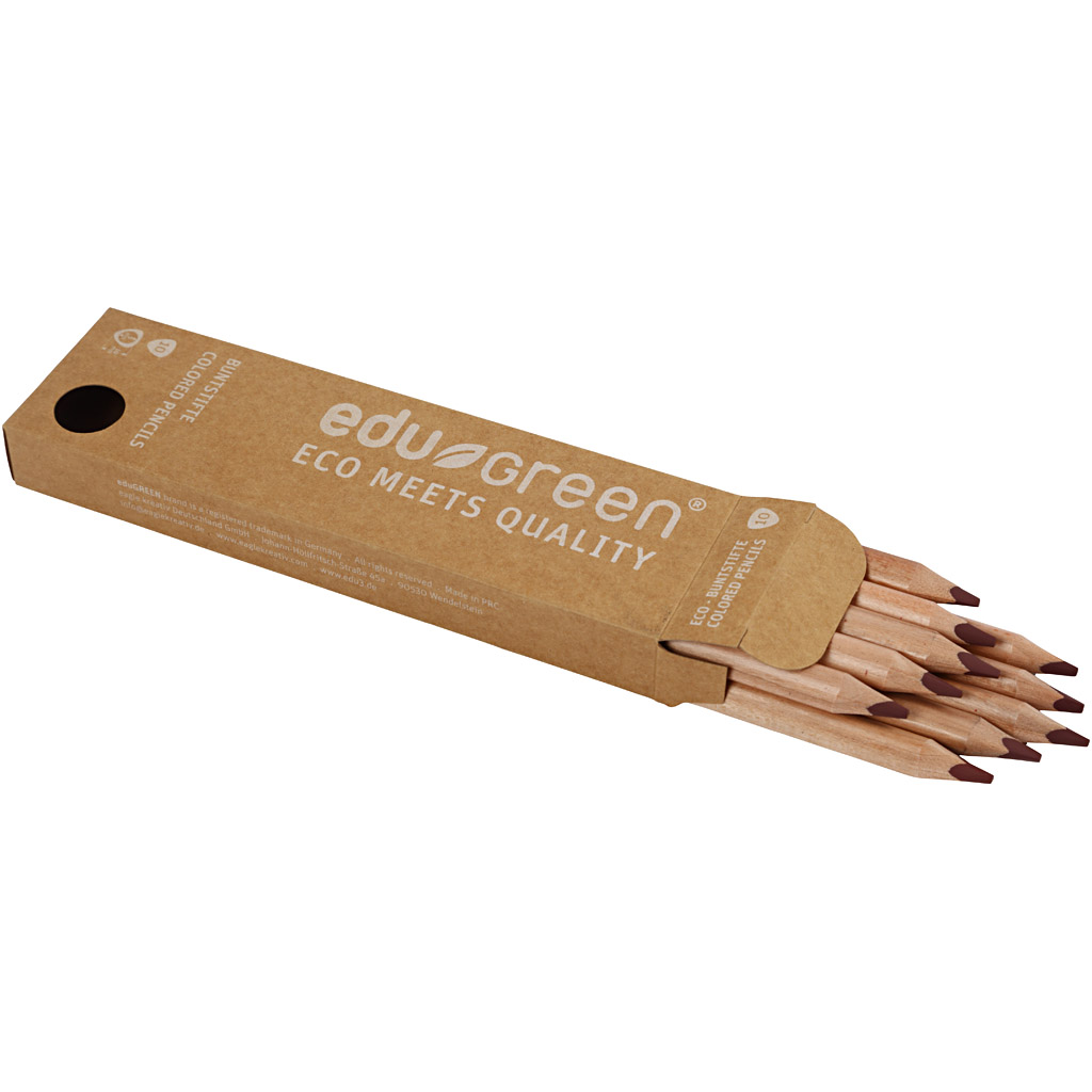 Edugreen Jumbo värvipliiatsid, pliiatsid 5 mm, pruun, 10 tk/ 1 pakk - Image 3