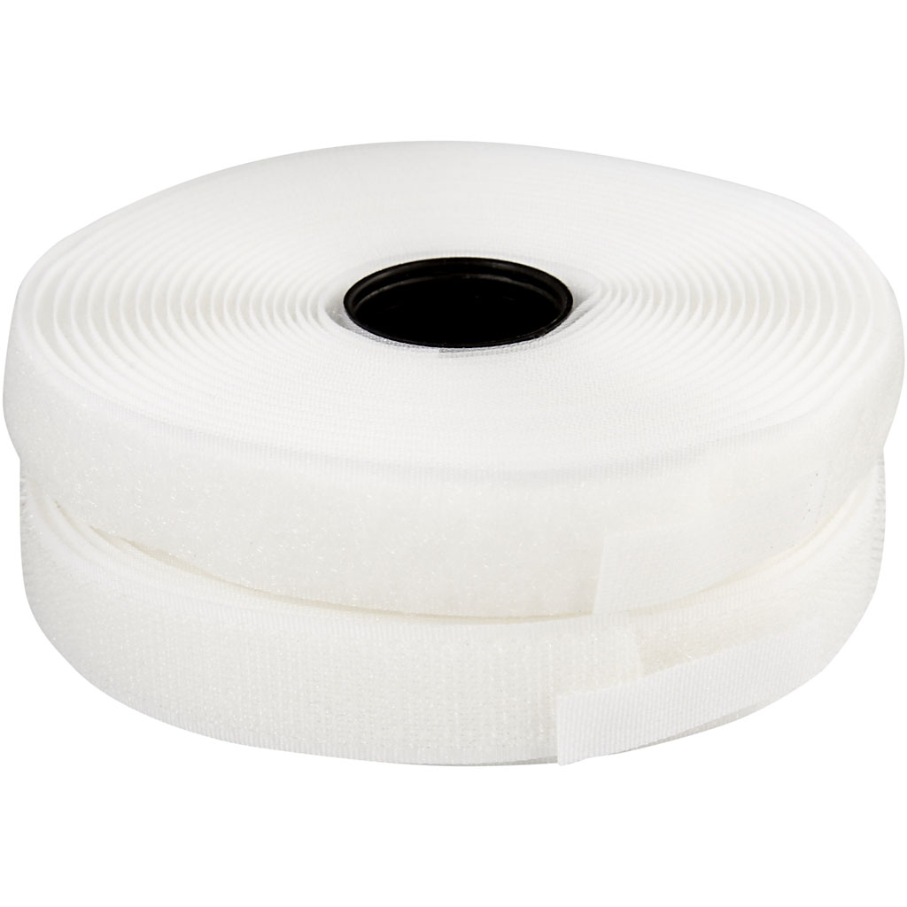 Hook & Loop, W: 20 mm, valge, 5 m/ 1 rull - Image 3
