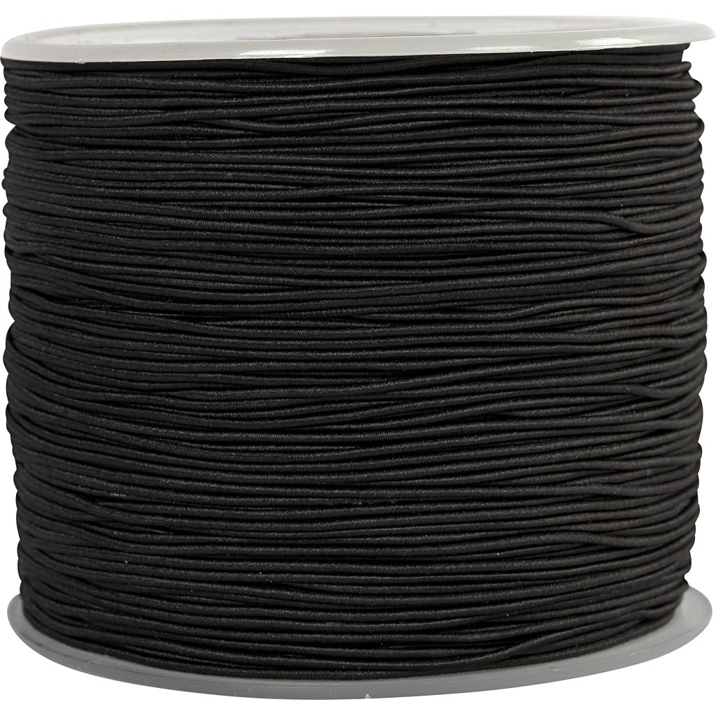 Elastne nöör, paksus 1 mm, must, 250 m/ 1 rull