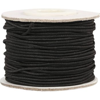 Elastne nöör, paksus 1 mm, must, 25 m/ 1 rull