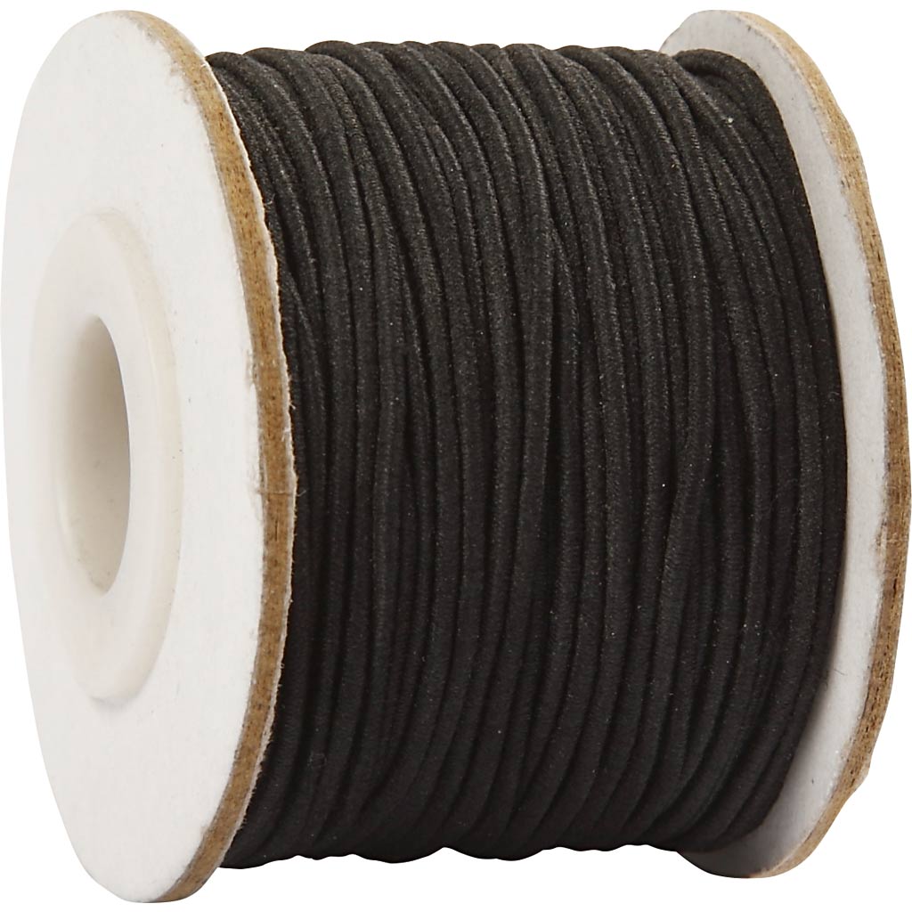 Elastne nöör, paksus 1 mm, must, 25 m/ 1 rull - Image 2