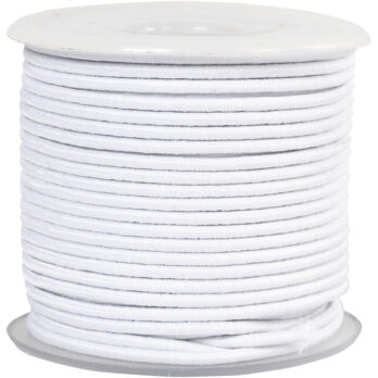 Elastne nöör, paksus 2 mm, valge, 25 m/ 1 rull