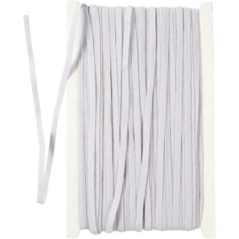 Elastne helmestik, W: 6 mm, valge, 50 m/ 1 rull
