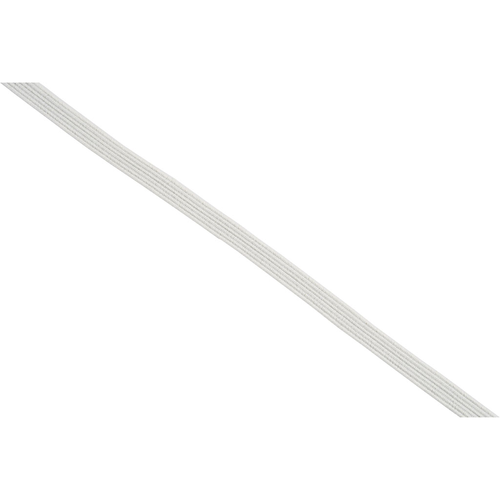 Elastne helmestik, W: 6 mm, valge, 50 m/ 1 rull - Pilt 3