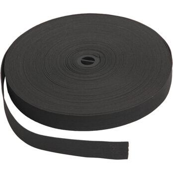 Elastne nöör, W: 20 mm, must, 25 m/ 1 rull