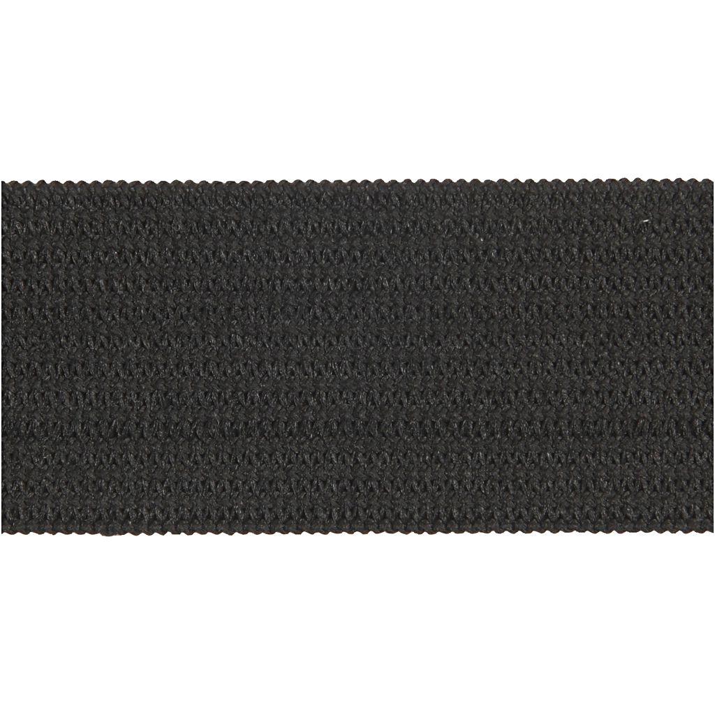 Elastne nöör, W: 20 mm, must, 25 m/ 1 rull - Pilt 2