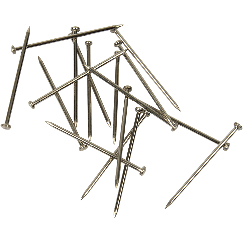 Sirged tihvtid, L: 16 mm, paksus 0,65 mm, ca. 500 tk, hõbedane, 35 g/ 1 pakk - Image 3