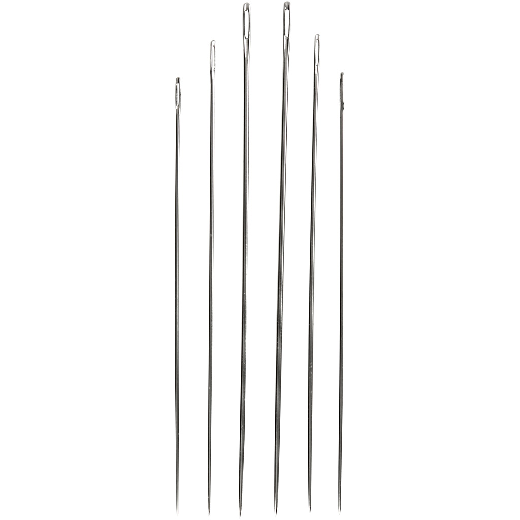 Tikkimisnõelad, nr. 1-5, hõbedane, 6 tk/ 1 pakk