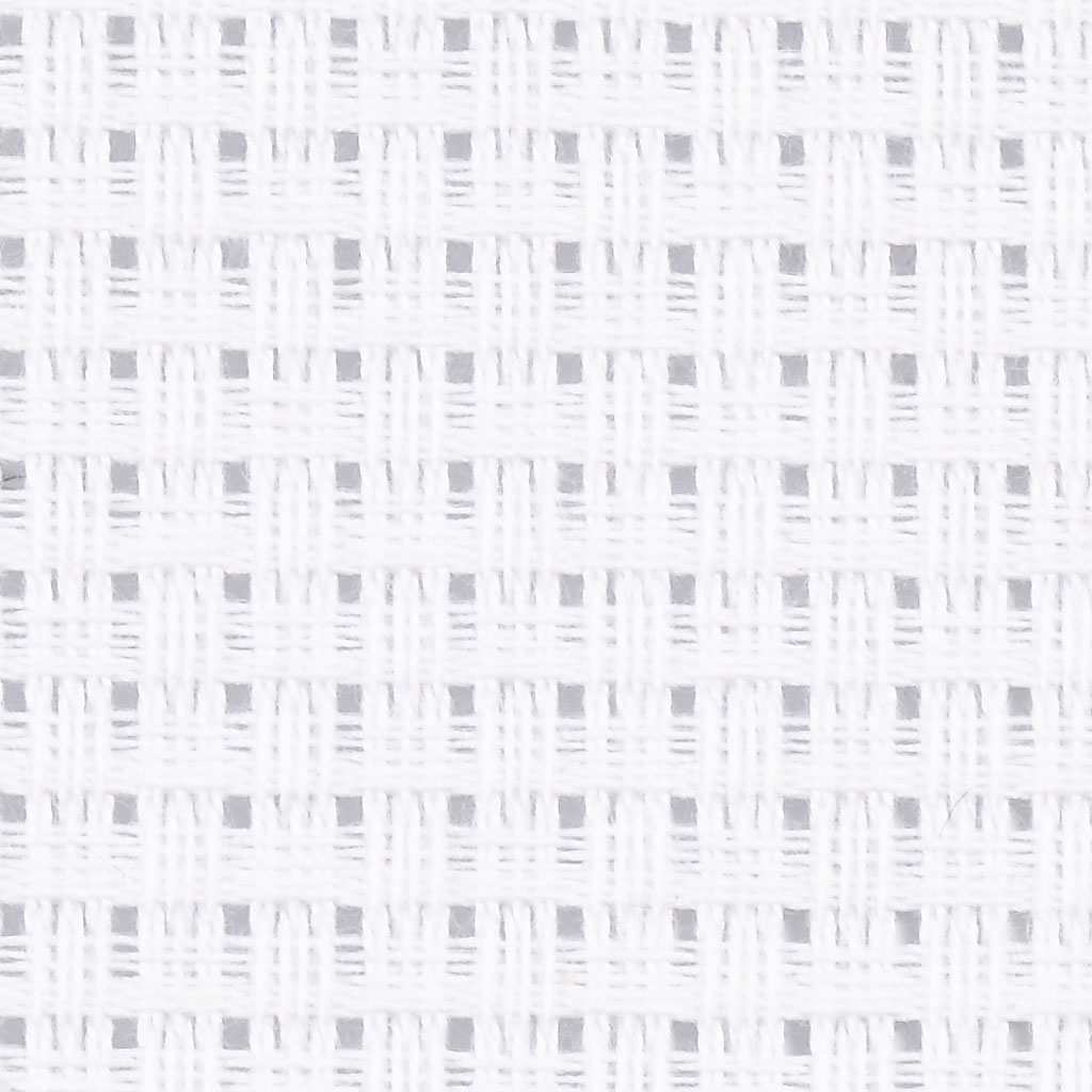 Aida kangas, suurus 50x50 cm, 24 ruutu 10 cm kohta, valge, 1 tk.