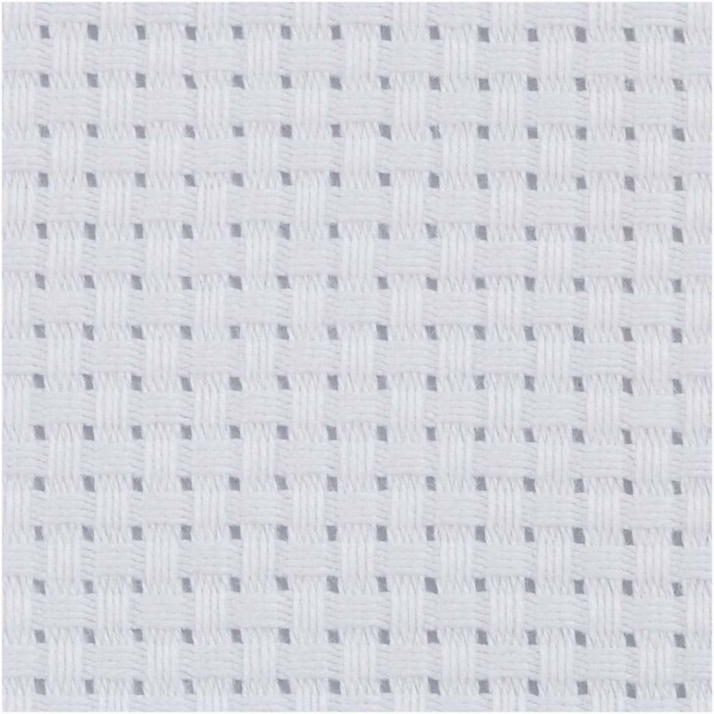 Aida kangas, suurus 50x50 cm, 35 ruutu 10cm kohta, valge, 1 tk.