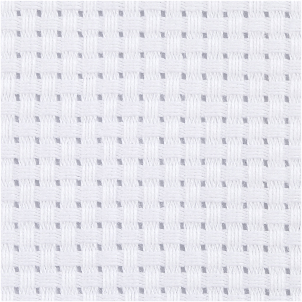Aida kangas, suurus 50x50 cm, 35 ruutu 10cm kohta, valge, 1 tk.