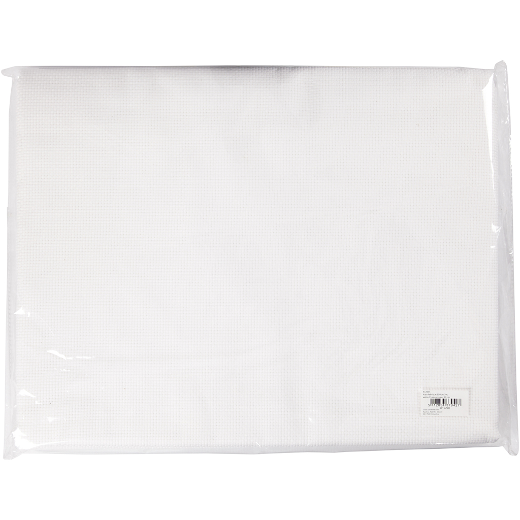 Aida kangas, laius 150 cm, 35 ruutu 10 cm kohta, valge, 3 m/ 1 tk. - Image 2