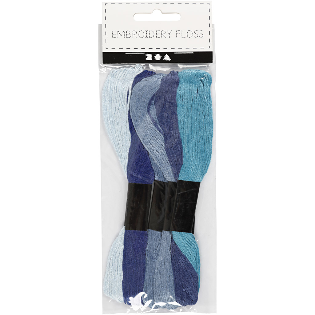 Tikkimisniit, paksus 1 mm, sinine harmoonia, 6 kimpu/ 1 pakk - Image 2