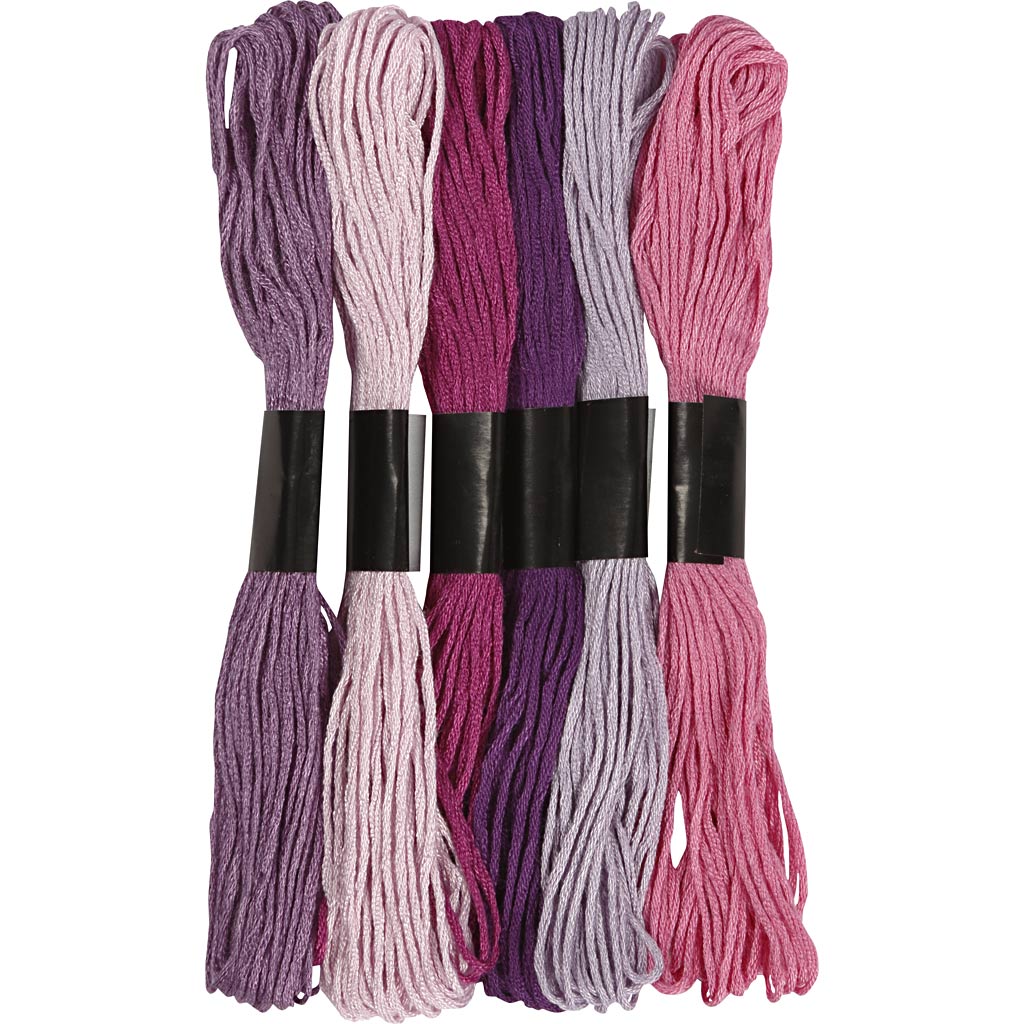 Tikkimisniit, paksus 1 mm, lilla, 6 kimpu/ 1 pakk