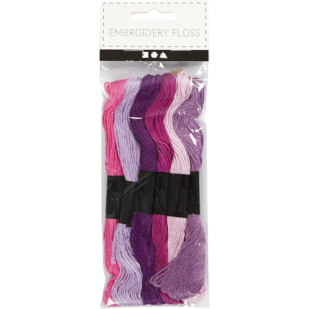 Tikkimisniit, paksus 1 mm, lilla, 6 kimpu/ 1 pakk - Image 2