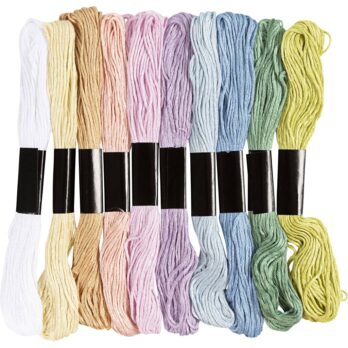 Tikkimisniit, paksus 1 mm, pastelsed värvid, 10x8 m/ 1 pakk