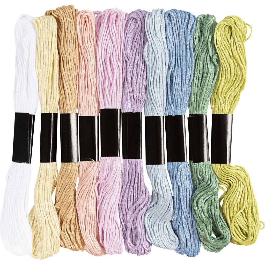 Tikkimisniit, paksus 1 mm, pastelsed värvid, 10x8 m/ 1 pakk