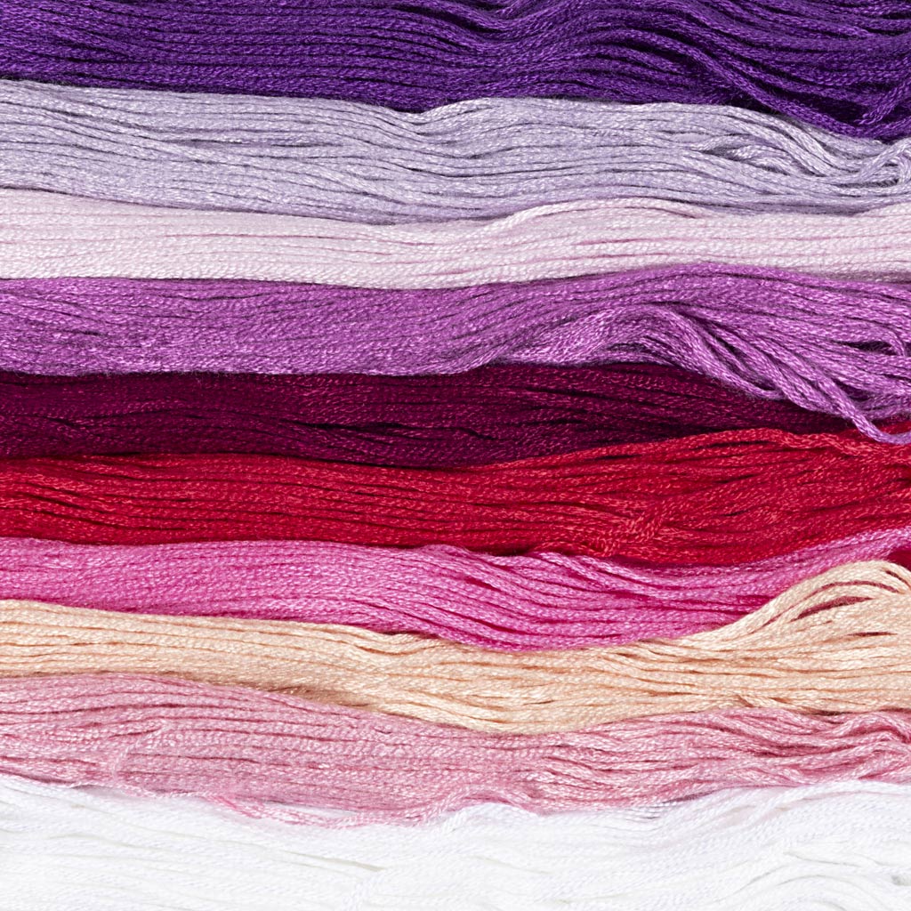 Tikkimisniit, paksus 1 mm, lilla/roosa harmoonia, 10x8 m/ 1 pakk - Image 4