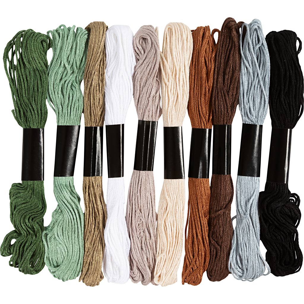 Tikkimisniit, paksus 1 mm, loodusvärvid, 10x8 m/ 1 pakk