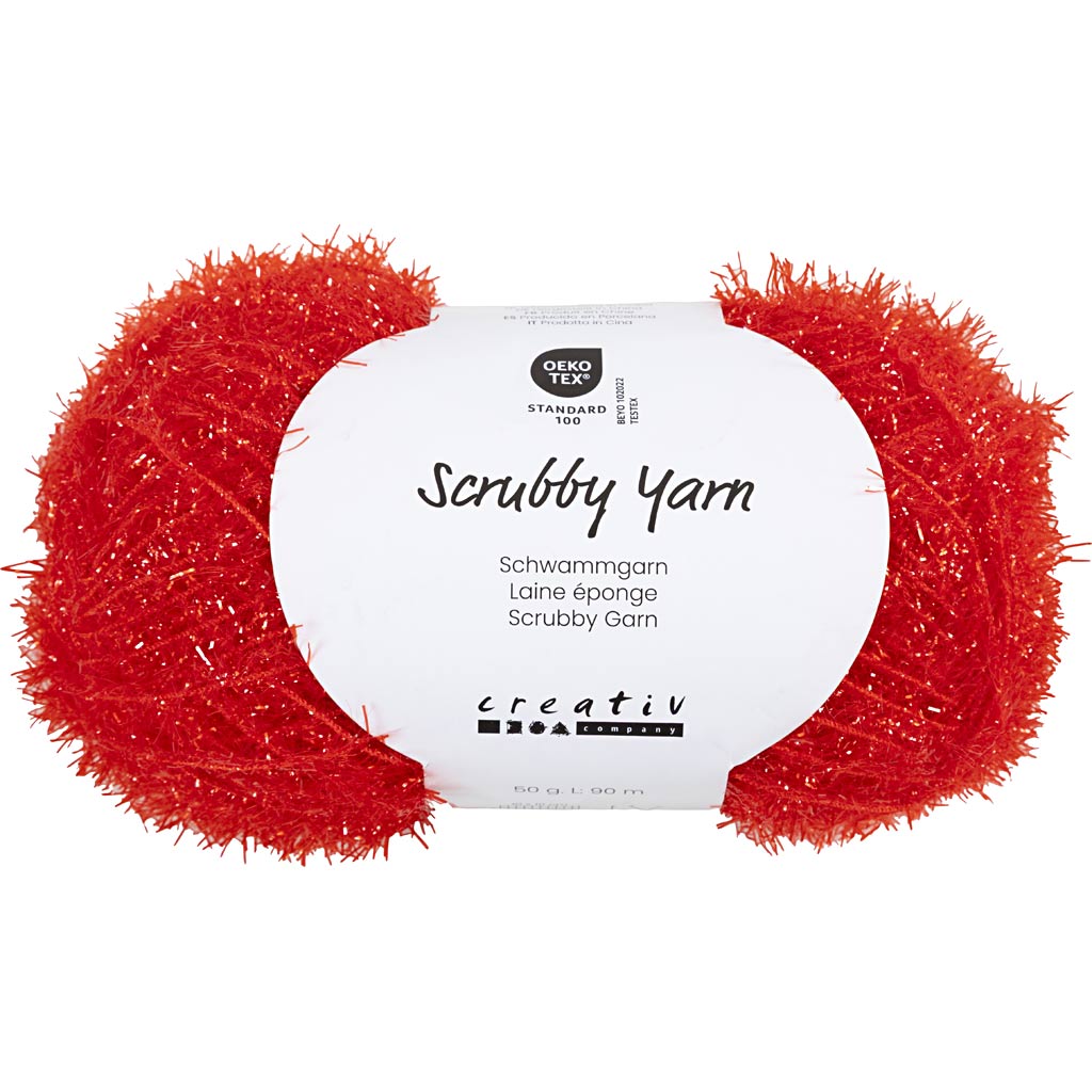 Scrubby lõng, L: 90 M, punane, 50 g/ 1 pallikas