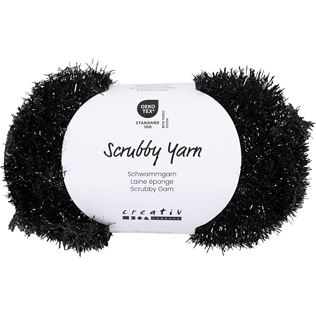 Scrubby lõng, L: 90 M, must, 50 g/ 1 pallikas