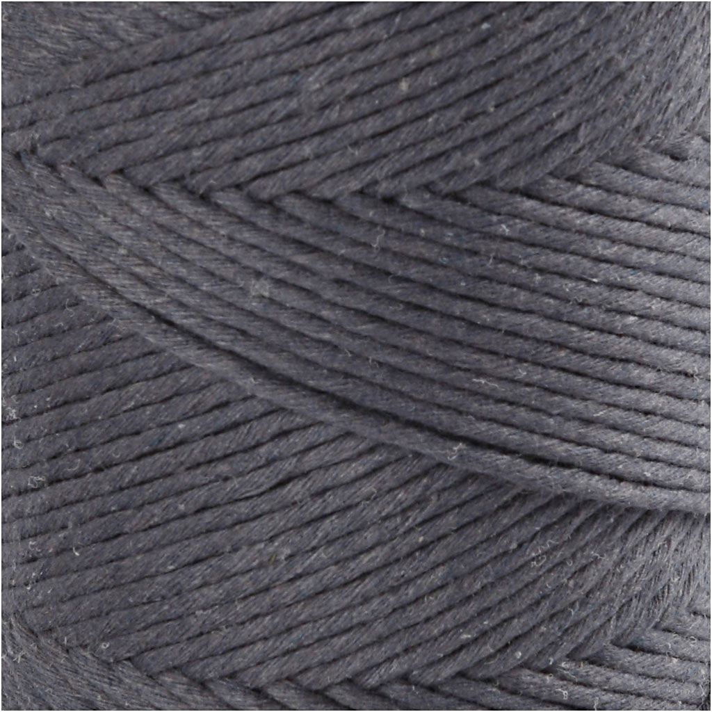 Makramee nöör, L: 198 M, diameeter. 2 mm, hall, 330 g/ 1 rull - Image 3