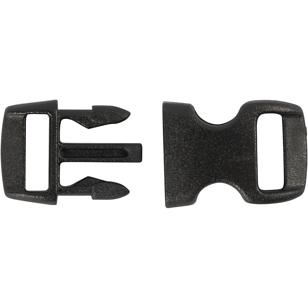 Click Clasp, L: 29 mm, W: 15 mm, augu suurus 3x11 mm, must, 4 tk/ 1 pakk - Image 3