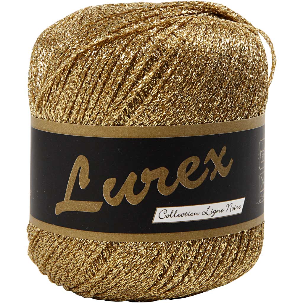 Lurex lõng, L: 160 M, kuldne, 25 g/ 1 pallikas