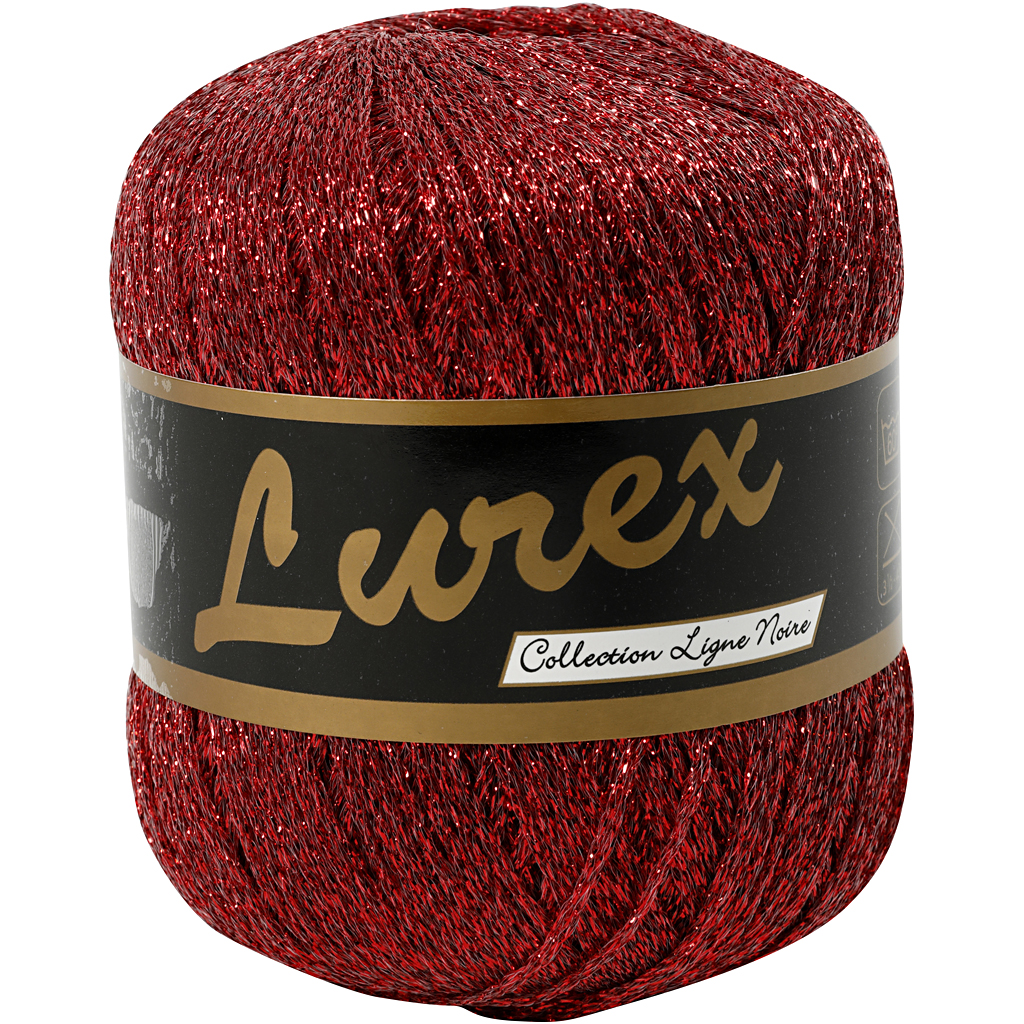 Lurex lõng, L: 160 M, punane, 25 g/ 1 pallikas - Image 2
