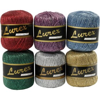 Lurex lõng, L: 160 M, värvivalik, 6x25 g/ 1 pakk