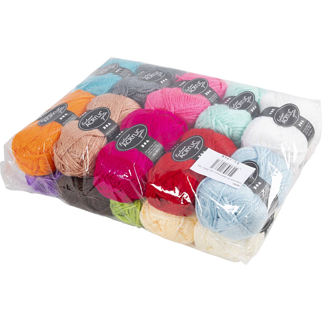 Fantasia akrüüllõng, L: 80 M, erinevad värvid, 20x50 g/ 1 pakk - Image 2