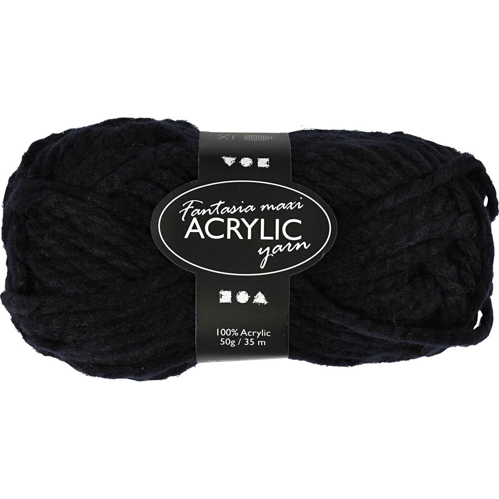 Fantasia akrüüllõng, L: 35 M, vardad 9-10, must, 50 g/ 1 pallikas