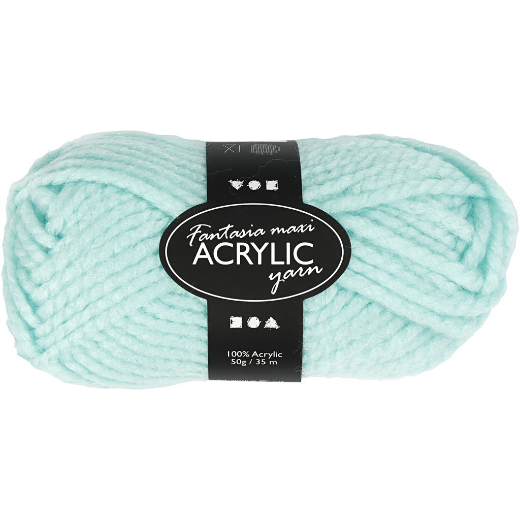 Fantasia akrüüllõng, L: 35 M, Maxi, mündiroheline, 50 g/ 1 pallikas