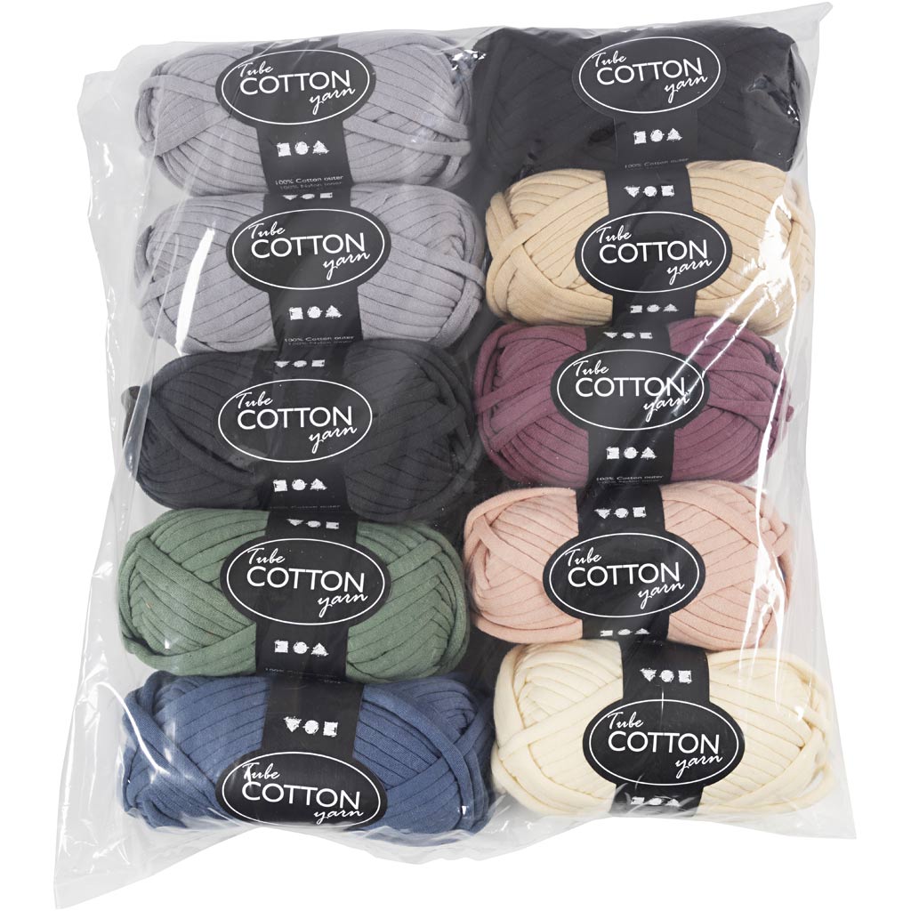 Puuvillane torulõng, L: 45 M, värv võib erineda, värvide valik, 10x100 g/ 1 pakk - Image 2