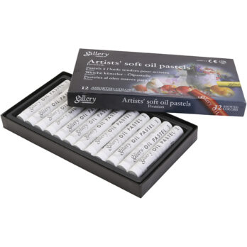 Galerii Õlipastell, L: 7 cm, diameeter. 11 mm, paksus 11 mm, valge, 12 tk/ 1 pakk