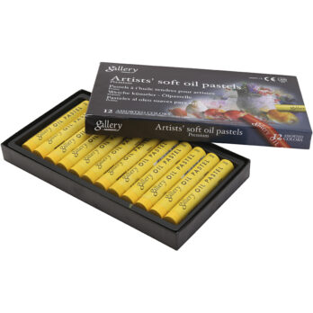 Galerii Õlipastell, L: 7 cm, diameeter. 11 mm, paksus 11 mm, kollane, 12 tk/ 1 pakk