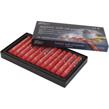 Galerii Õlipastell, L: 7 cm, diameeter. 11 mm, paksus 11 mm, tulipunane, 12 tk/ 1 pakk