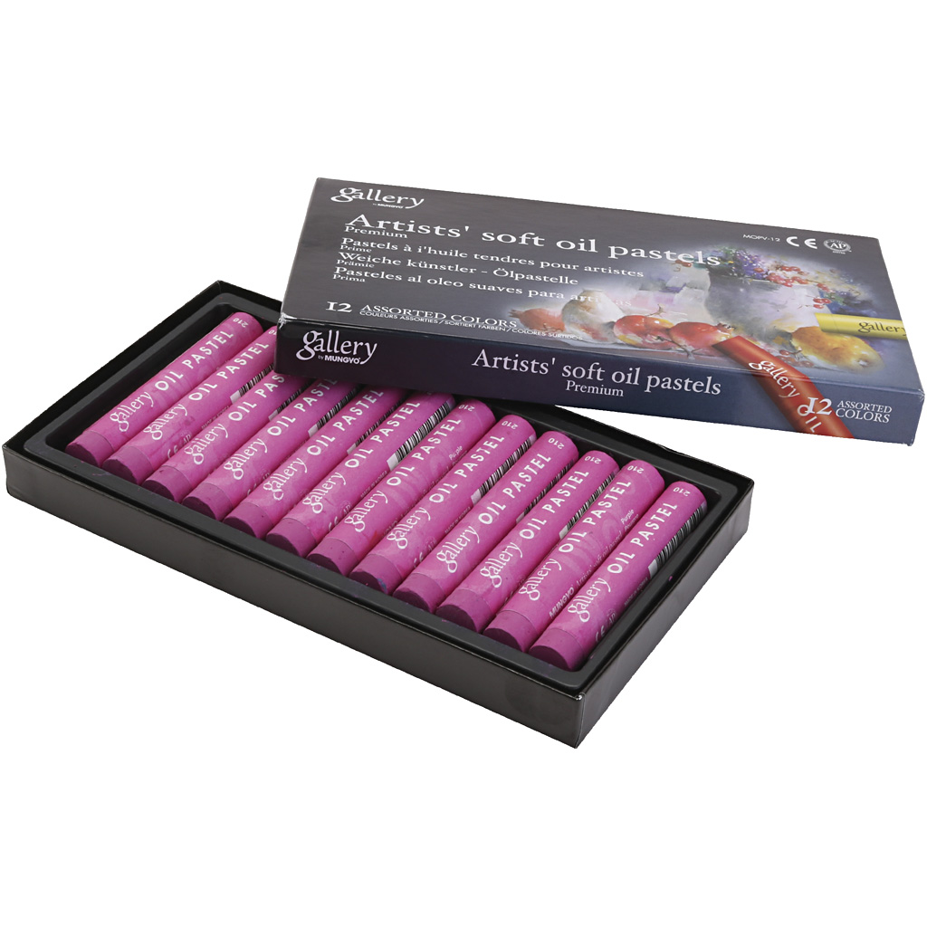 Galerii Õlipastell, L: 7 cm, diameeter. 11 mm, paksus 11 mm, lilla, 12 tk/ 1 pakk