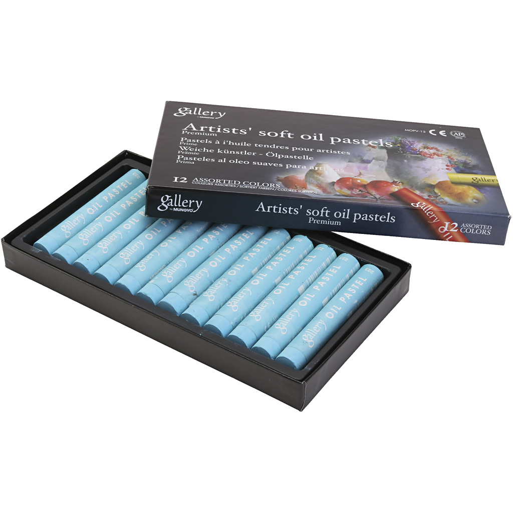 Galerii Õlipastell, L: 7 cm, diameeter. 11 mm, paksus 11 mm, türkiissinine, 12 tk/ 1 pakk