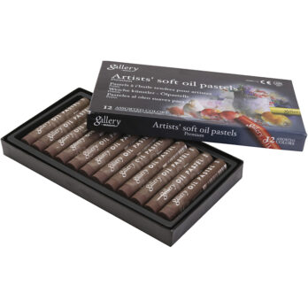 Galerii Õlipastell, L: 7 cm, diameeter. 11 mm, paksus 11 mm, pruun, 12 tk/ 1 pakk