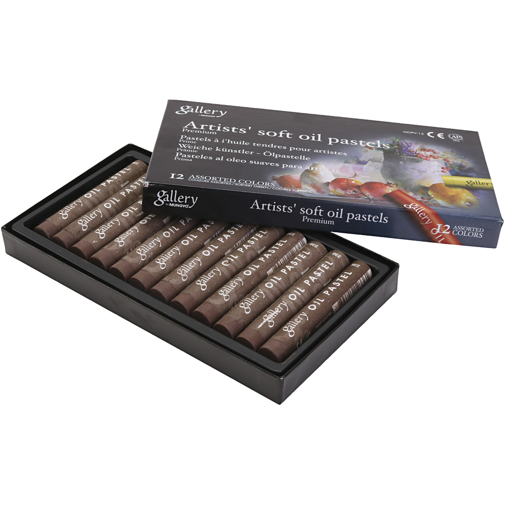 Galerii Õlipastell, L: 7 cm, diameeter. 11 mm, paksus 11 mm, pruun, 12 tk/ 1 pakk