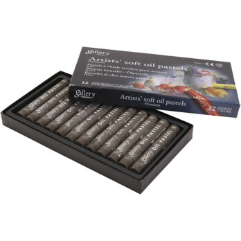 Galerii Õlipastell, L: 7 cm, diameeter. 11 mm, paksus 11 mm, põletatud umber, 12 tk/ 1 pakk