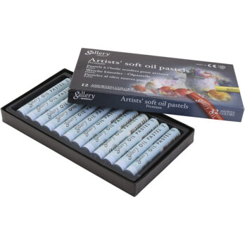 Galerii Õlipastell, L: 7 cm, diameeter. 11 mm, paksus 11 mm, helehall, 12 tk/ 1 pakk