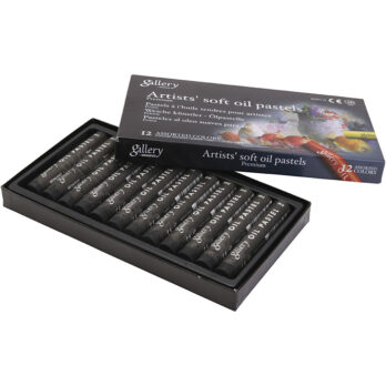 Galerii Õlipastell, L: 7 cm, diameeter. 11 mm, paksus 11 mm, must, 12 tk/ 1 pakk