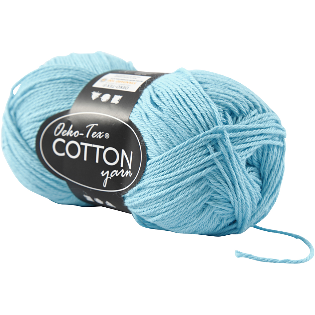 Puuvillane lõng, nr. 8/4, L: 170 M, vardad 3-3,5, türkiissinine, 50 g/ 1 pallikas - Image 3