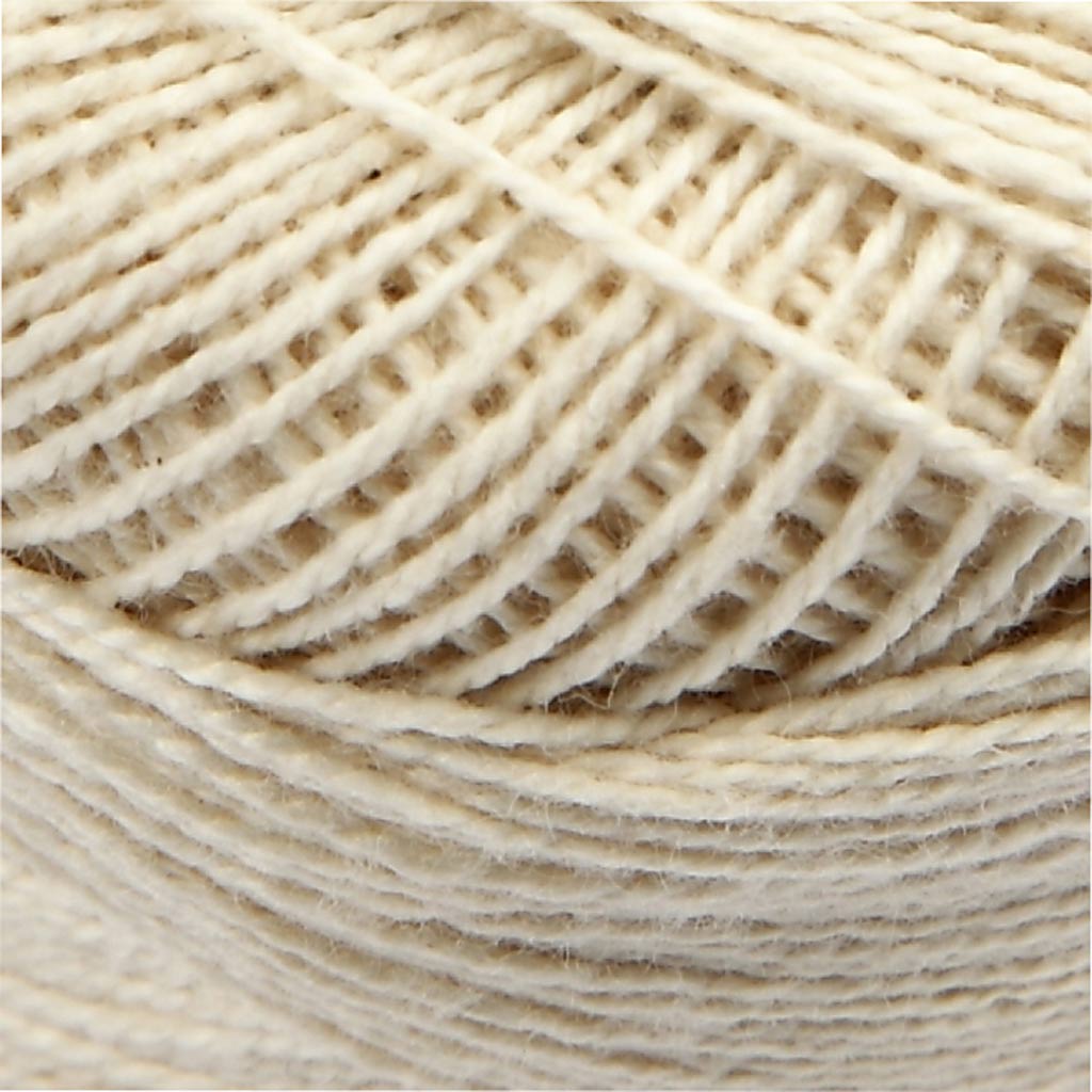 Merceriseeritud puuvillane lõng, heegelnõel 2-2,5, naturaalvalge, 125 m, 20 g/ 1 pallikas - Image 2