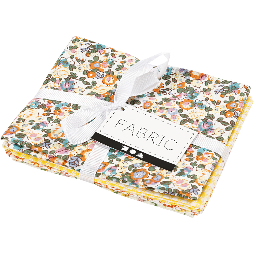 Patchwork kangas, suurus 45x55 cm, 100 g, kollane, 4 tk/ 1 pakk - Image 2