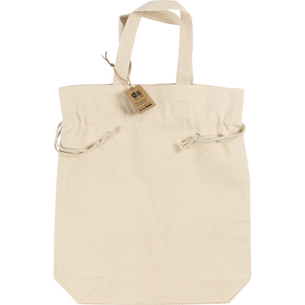 Tõmbekott, K: 40 cm, S. 8 cm, L: 34 cm, hele naturaalne, 1 tk. - Image 2