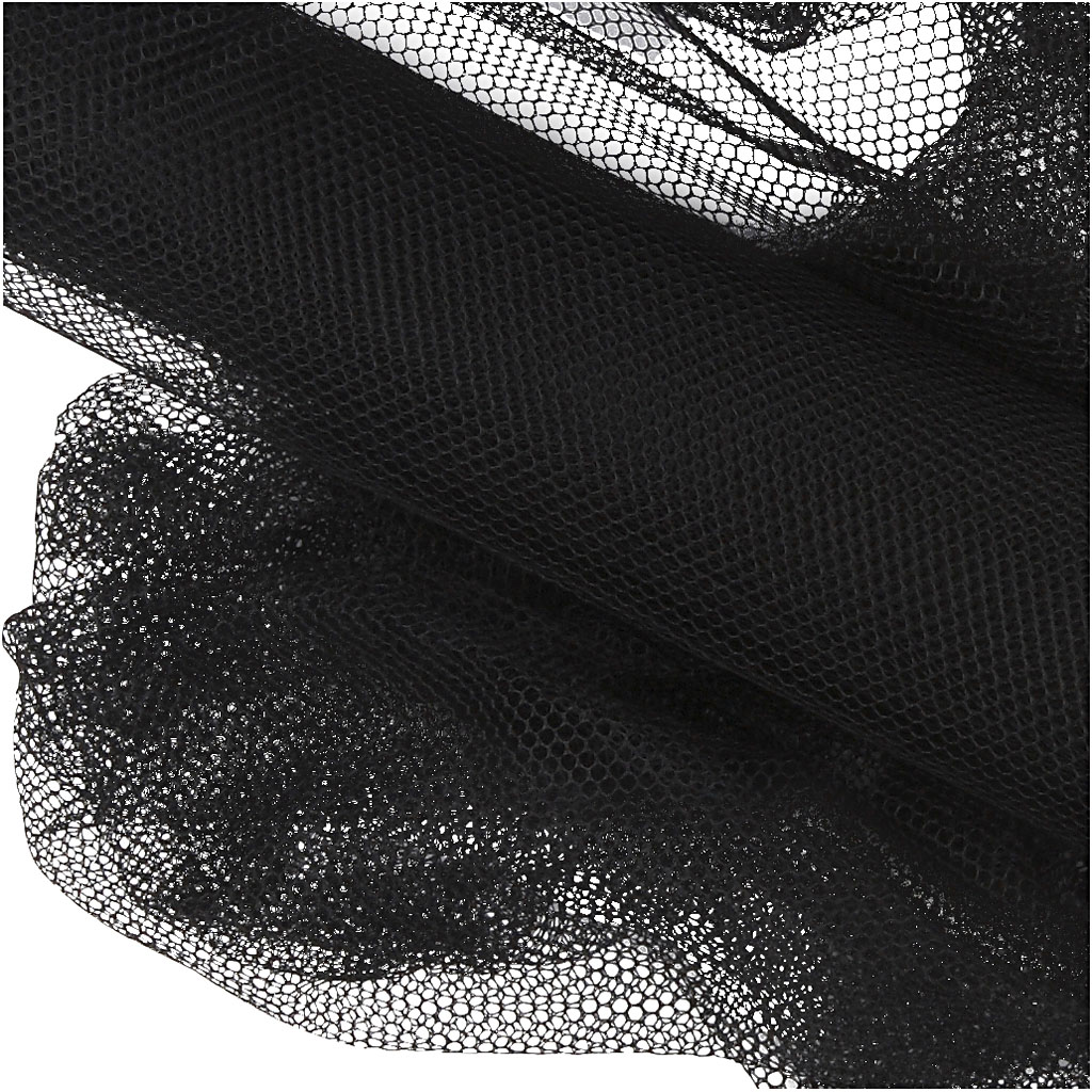 Tüll, laius: 50 cm, must, 5 m/ 1 rull - Image 2